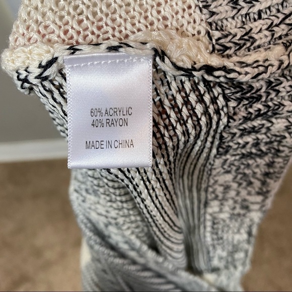 Modamix By Brandon Thomas Sweater Black White Casual Knit Sweater super soft - Picture 12 of 12
